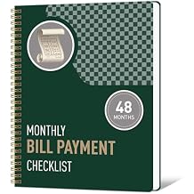 TREES monthly bill payment checklist & Financial Planner Notebook 4-Year Budget Organizer with 960 Bill Records, Income & Expense Tracker, Debt Payoff Log, and Savings Goals