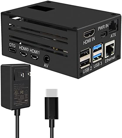 Geekworm KVM-A3 Kit with Case & 20W 5V 4A USB Type-C Power Adapter Compatible with Raspberry Pi 4 Model B Only(Unassembled and Not Include Raspberry Pi 4/SD Card)