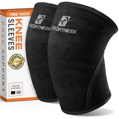 ProFitness Knee Sleeves Weightlifting Men & Women - 7mm Thick Premium Neoprene Weight Lifting Knee Sleeve for Women & Men Ideal for Squats, Powerlifting & Deadlift | Squat Knee Sleeves for Men & Women