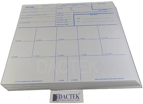 Fingerprint Cards, Applicant FD-258, 300 Pack