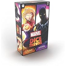 USAOPOLY Marvel Dice Throne | 2 Hero Box Featuring Captain Marvel, Black Panther | Standalone Competitive Dice Game | Officially-Licensed Game | Compatible with The Dice Throne Ecosystem