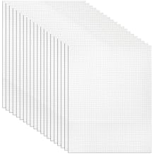 Tosnail 20 Pack 7 Count Clear Plastic Mesh Canvas Sheets for Embroidery Crafting - 10.5" x 13.5"
