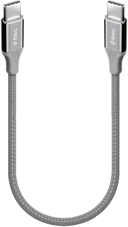 ttec AlumiCable USB-C - USB-C 30cm 65W PD/QC Hızlı Şarj/Data Kablosu Uzay Grisi Uzay Grisi 2DK50UG