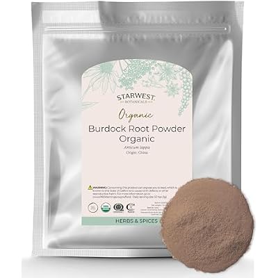 Starwest Botanicals Burdock Root Powder Organic - Natural Loose Herb for Tea, Rice, Soup, Stews, Certified Kosher, Non-GMO - Bulk 1 lb Bag