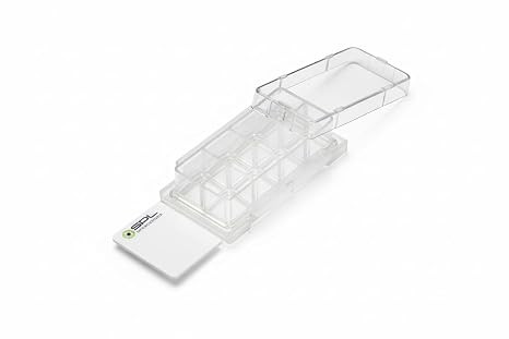 SPL Cell Culture Chamber Slide, Clear, 8 Wells, PS Frame, Glass Slide, PP Holder, 0.2~0.6 ml, Sterile, Case of 12 // 2 Pack of 6