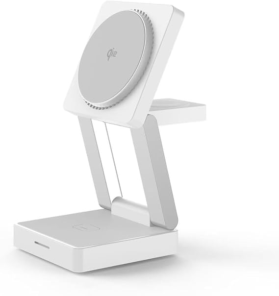 Woyax Wireless QI2 Kablosuz Şarj Standı Katlanabilir iPhone-iWatch-AirPods Uyumlu 15W Hızlı Telefon Kulaklık Saat
