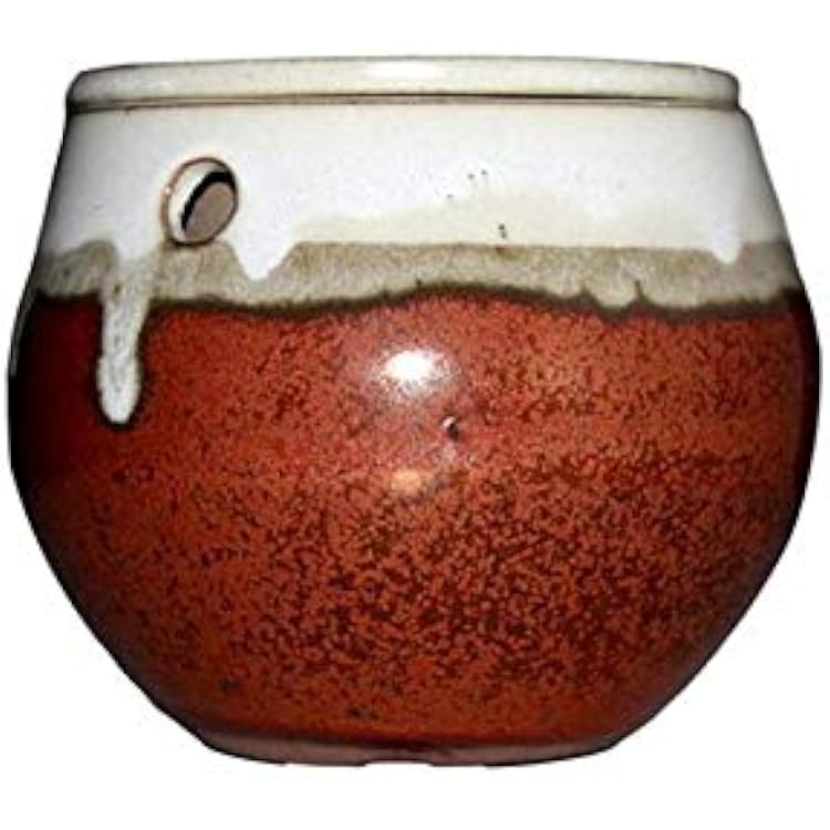 rePotme 6 inch Self Watering Teardrop African Violet Pot Honey Cream Over Copper
