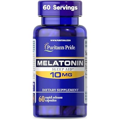 Puritans Pride Premium Super Strength Melatonin 10mg Sleep Aid, Dietary Supplement for Sound, Restful, and Longer Sleep Support, 2 Month Supply, 60 Rapid Release Capsules
