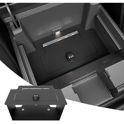 Center Console Safe Vault Compatible with 2023-2026 Chevy Silverado GMC Sierra 1500 Modified 2022 Model Console Safe Organizer Lock Box Replacement for 2022-2026 Chevy Silverado Accessories
