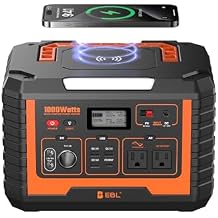 EBL Portable Power Station 1000W, 999Wh Solar Generator 2000W Peak, ACWireless Charging60W USB-C Output, Lithium Battery for Emergency, Home Backup, Camping, RV, Off-Grid Living