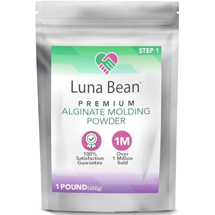 Casting Keepsakes Luna Bean Alginate Molding Powder Refill for Hand Casting Kit - Non-Toxic Alginate Material 1 lb 450g - Perfect for Anniversaries, Couples, Birthdays & Family Activities
