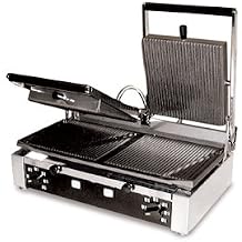 Omcan 11378 Commercial SG501 Dbl Ribbed Sandwich Grill