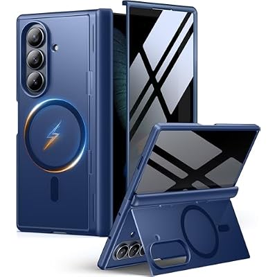 MOBOSI for Samsung Galaxy Z Fold 7 Case with Privacy Screen Protector, [Compatible with Magsafe], [Built-in Kickstand & Full Body Hinge Protection] Magnetic Slim Phone Case for Z Fold7, Blue