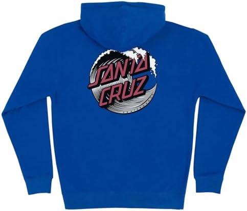 SANTA CRUZ Mens Zip Up Hooded Sweatshirt Wave Dot Skate Sweatshirt