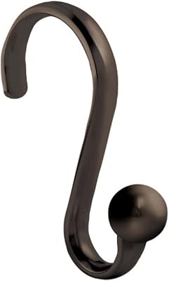 iDesign Metal Shower Curtain Hooks, The Axis Collection Set of 12, Bronze