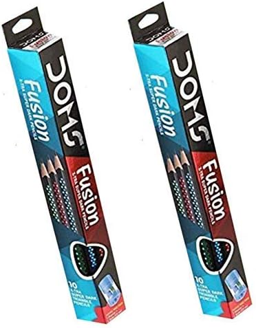 DOMS Fusion Xtra Super Dark Pencil School Stationary Rubber Tipped Graphite for Kids, Boys & Girls Pack of 30