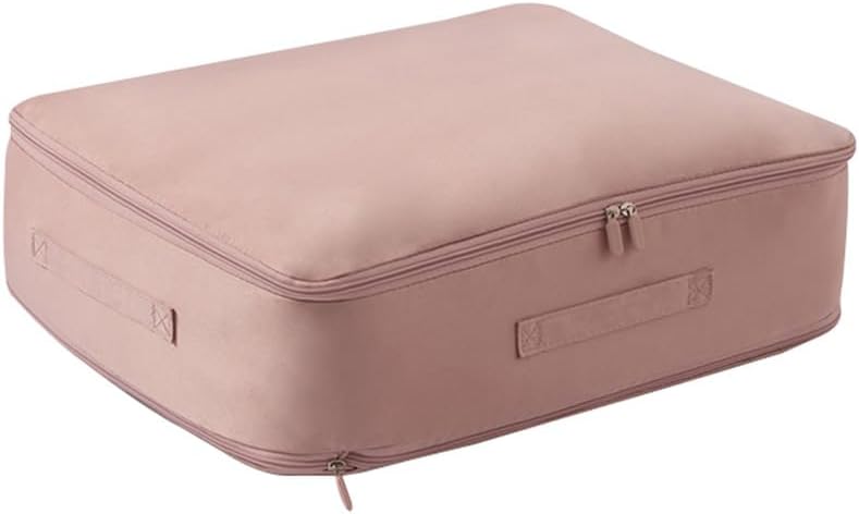 Ultra Space Saving Self Compression Organizer - Heavy Duty Moving Bags, Large Storage Tote Khaki, 54x42x30CM Pink, Large
