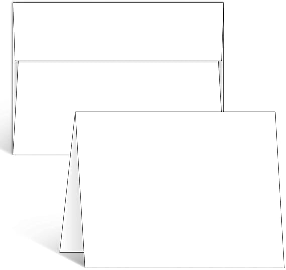 Ohuhu A2 Blank White Cards and Envelopes 100 Pack, 4.25 x 5.5 Folded Cards