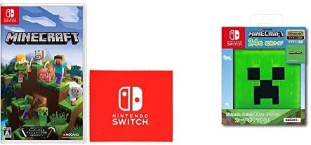 Minecraft マインクラフト - Switch オリジナルマイクロファイバークロス 同梱 + 任天堂ライセンス商品Nintendo Switch専用カードケース カードポケット24 マインクラフト クリーパー