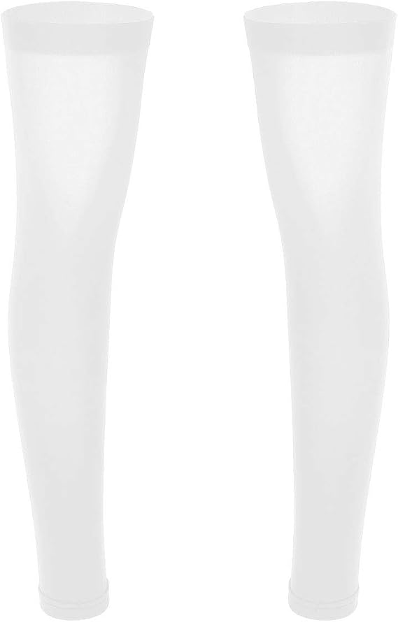 inlzdz Men's See Through Sheer Thigh High Full Leg Sleeve Footless Knee Brace Socks Stockings