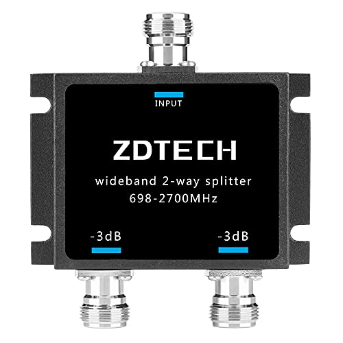 WideBand 2-Way Splitter with N-Female Connectors 50 Ohm Signal Splitter for 3G4GLTE698-2700MHz