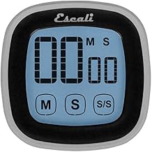 Escali Touch Screen LCD Display Digital Timer, Easy to Read and Touch Sensitive Controls Battery Saving, Black
