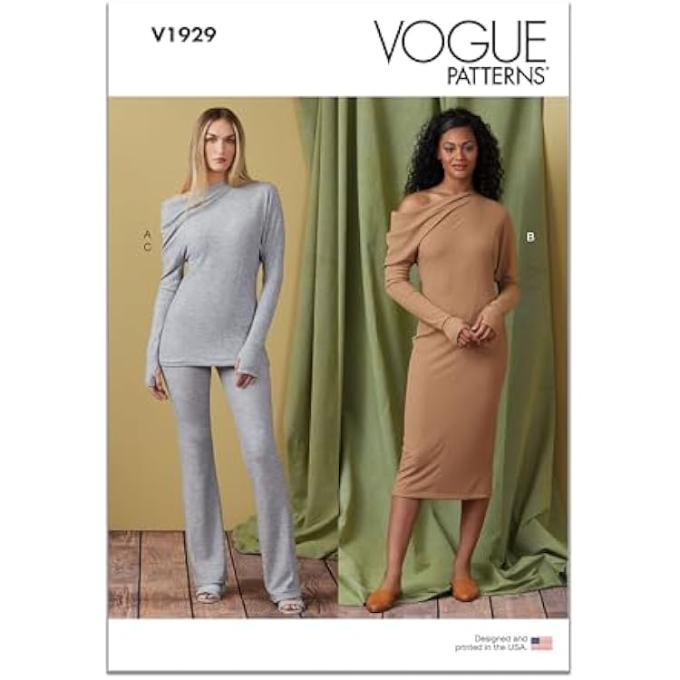 Vogue Misses Knit Top, Dress and Pants Sewing Pattern Kit, Design Code V1929, Sizes 18-20-22-24-26