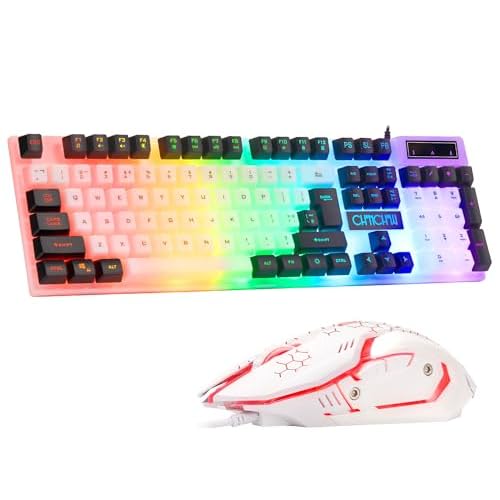 CHONCHOW Gaming Keyboard Mouse Combo Set 951-312 Black & White