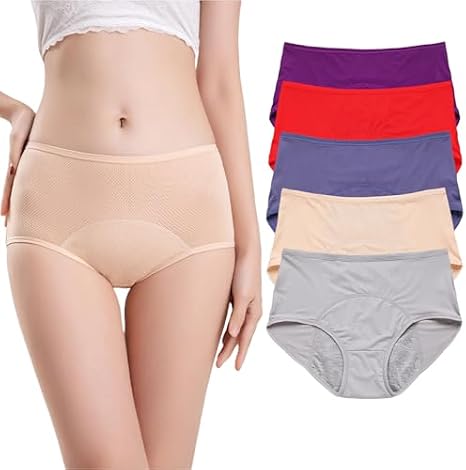 5Pcs Panties for Women Over 60, Leakproof Ladies Underwear
