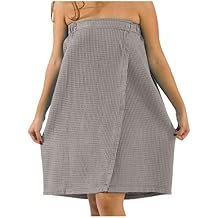 BY LORA Women's Shower Wrap Bath Robe, Lightweight Waffle Body Spa Wrap for Ladies