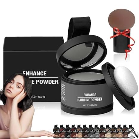 Maycheer Magic Root Cover Up, Waberlo Magic Root Cover Up, Root Touch Up Powder, Enhance Hairline Powder, Hairline Powder Instantly Conceals Hair Loss, Stain-Proof 48 Hour Formula (Gray)
