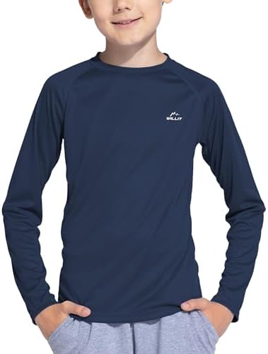 Willit Boys UPF 50 Sun Protection Shirt Long Sleeve Rash Guard Swim Shirts Youth SPF Fishing Quick Dry Shirt