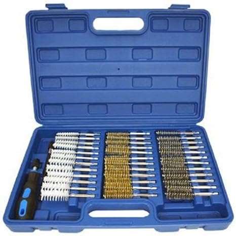 38pc Industrial Wire Brush Set Brushes Long Reach Round Tube Automotive Steel