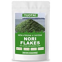 Raw Nori Flakes, Green Nori Seaweed Flakes, 100% Pure Seaweed Flakes, Vegan, No Additives, No Gmo