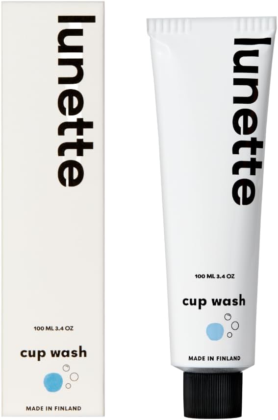 Lunette Menstrual Cup Wash pH-Balanced Period Cup & Disc Cleanser Vegan & Silicone-Safe - Lemon & Eucalyptus Scent Travel-Friendly & Eco-Friendly Tube - Made in Finland, 100 ml / 3.4 Fl Oz
