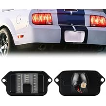 Full LED License Plate Light Tag Lamp Housing Assembly Replacement Waterproof For 2005 2006 2007 2008 2009 Ford Mustang - 6000K Diamond White, 1-Piece