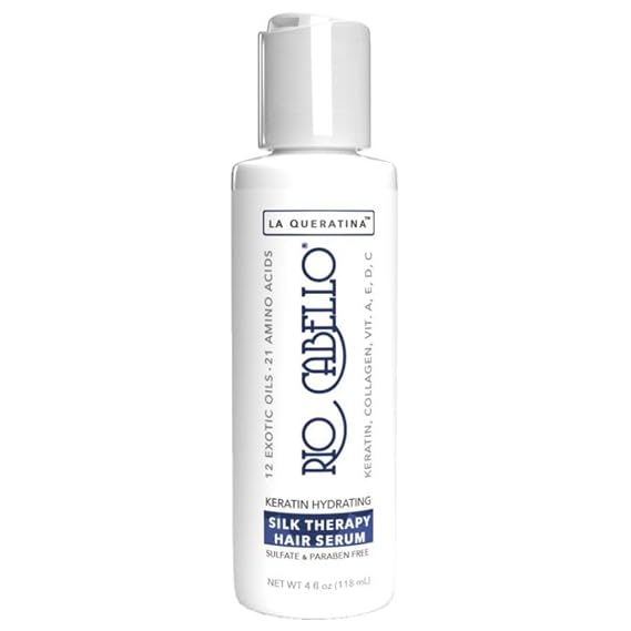 Keratin Hydrating Silk Therapy Hair Serum | Sulfate Free | Infused with Argan (Moroccan) Oil, 12 Exotic Oils, 21 Amino Acids, Biotin, Keratin, Collagen, Vitamins | 4 oz (1), Off White