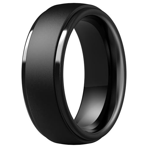 ThunderFit Silicone Rings for Men - 7 Rings  4 Rings  1 Ring Step Edge Rubber Wedding Bands 10mm Wide - 2.5mm Thick