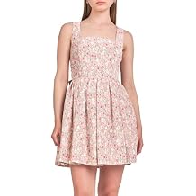 endless rose Women's Floral Textured Bow Tie Mini Dress