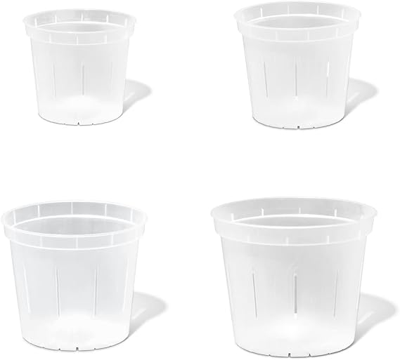 rePotme Orchid Pot Growers Assortment (8 Slotted Clear Orchid Pots - 2 Each of 3, 4, 5, 6 Inch) - Premium Orchid Planters, Orchid Pots with Holes for Repotting