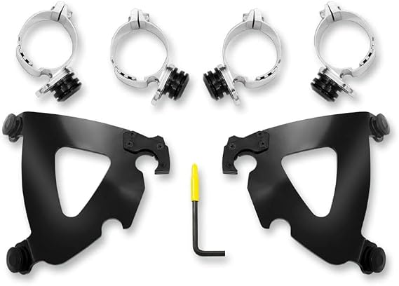 Memphis Shades Road Warrior Tigger Lock Mounting kit Black for Harley Davidson Dyna 2006 and Later