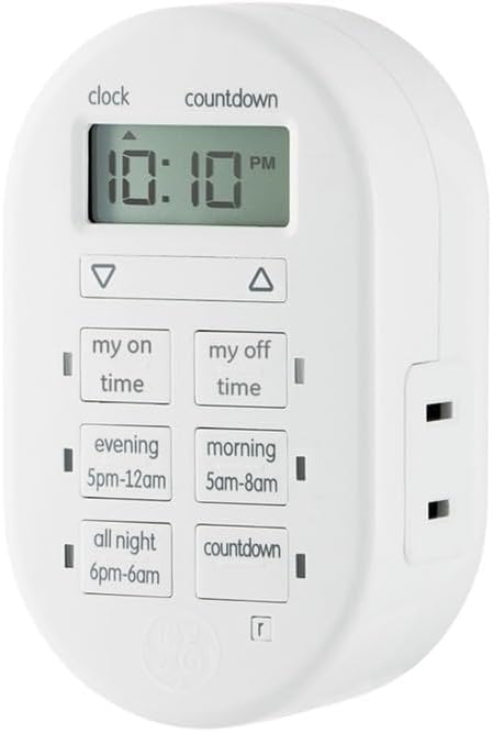 myTouchSmart Indoor Plug-in Simple Set Digital Timer, White