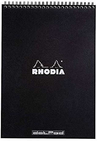 Black Rhodia Notepad 8.25X11.75 Double Spiral Dot Grid