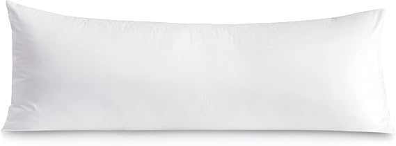 Leeden 100% Cotton Body Pillow Cover 21x54, Envelope Closure, White | 800 Thread Count Body Pillow case, Soft Breathable 100% Cotton Long Pillow Cover for Adults, Living Room Decorative