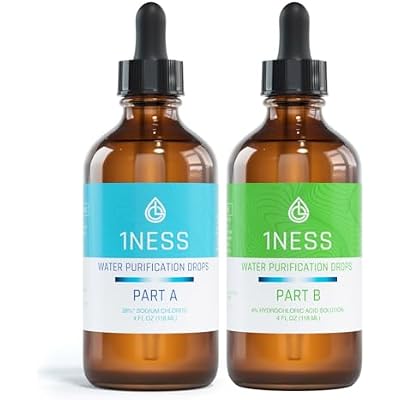 1ness Chlorine Dioxide Kit | 2 Part Liquid 8oz Set | Hydrochloric Acid 4% HCl : Sodium Solution 28%