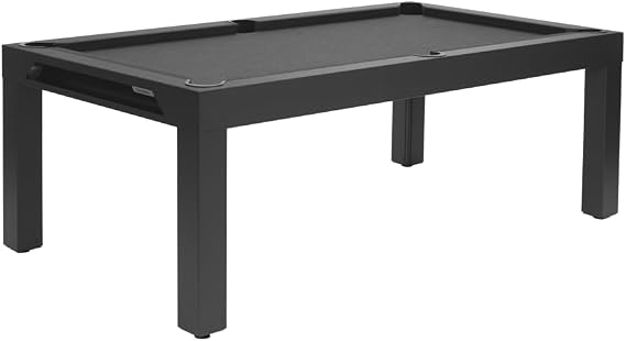 CORNILLEAU Classic Outdoor Billiard Table (Black) - 7ft Convertible Pool Table to Dining Table - Weatherproof & Durable - Includes Accessories - Made in France
