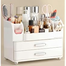 Large Makeup Organizer Countertop with Drawers, Make Up Organizer for Vanity, Makeup Storage Organizer Countertop Makeup Organizers for Skincare, All White