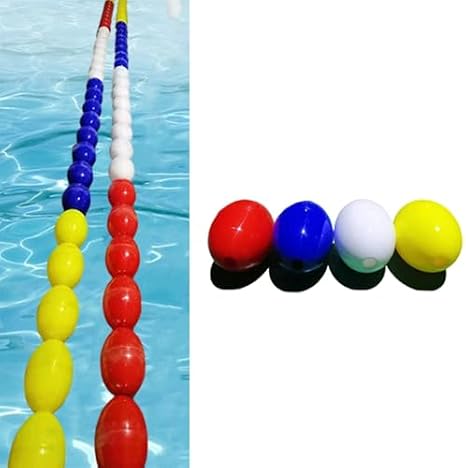 Swimming Pool Safety Rope Float Kit Professional Competition Divider LineFloating Pool Safety Divider Rope, Durable Plastic Buoy Line for Swimming Pools, Hot Tubs & Shallow Beaches, Essentia