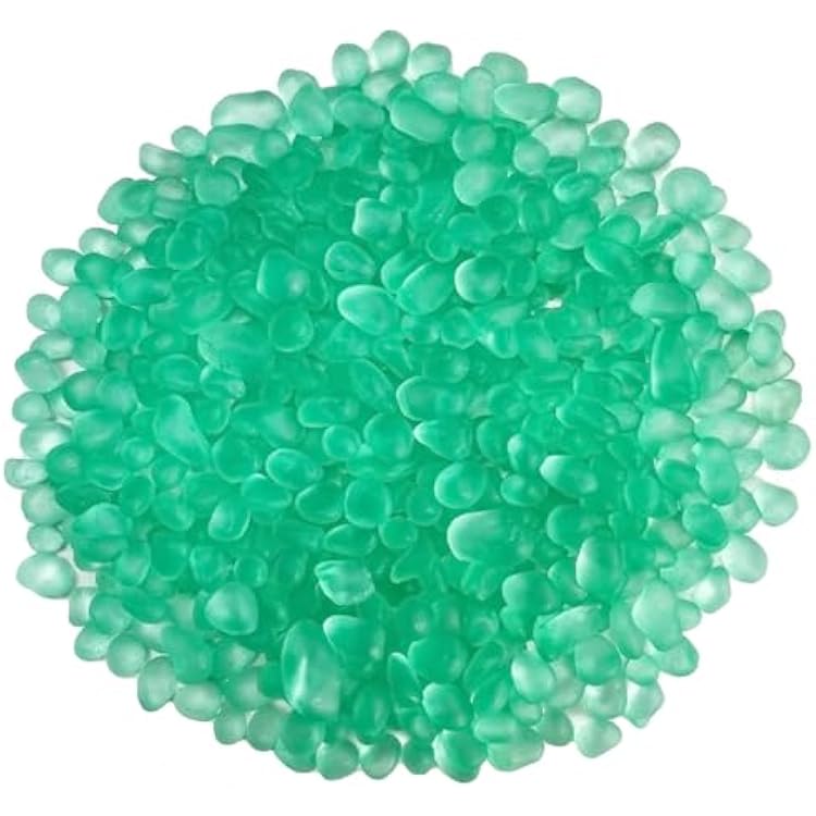 0.88LB Peppermint Green Fish Tank Gravel Aquarium Glass Stones Glass Pebbles Aquarium Gravel Rocks Fish Tank Rocks, Beads Pebbles Rock Sand Glass Gems Stones for Vase Filler Turtle Fish Tank Decor