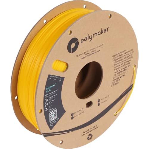 Polymaker Polymax Tough PLA 3D Printer Filament 2.85mm 0.75kg Yellow, PolyMax 3D Printing PLA Filament Yellow, Tougher Than PLA 3D Filament, High Impact Strength for Functional Application